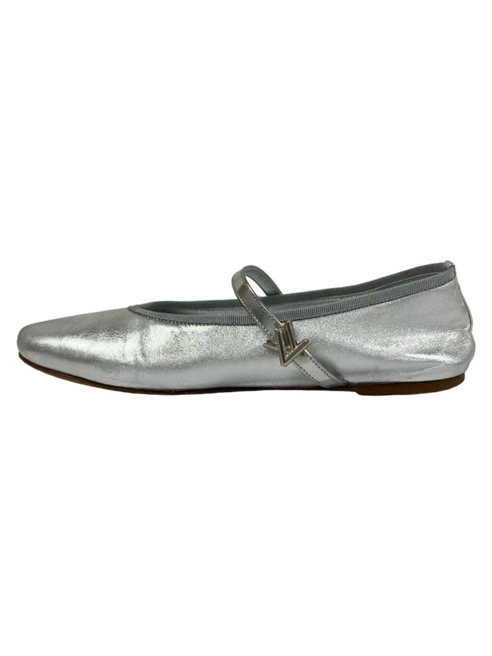 Louis Vuitton Flat Shoes Silver Leather